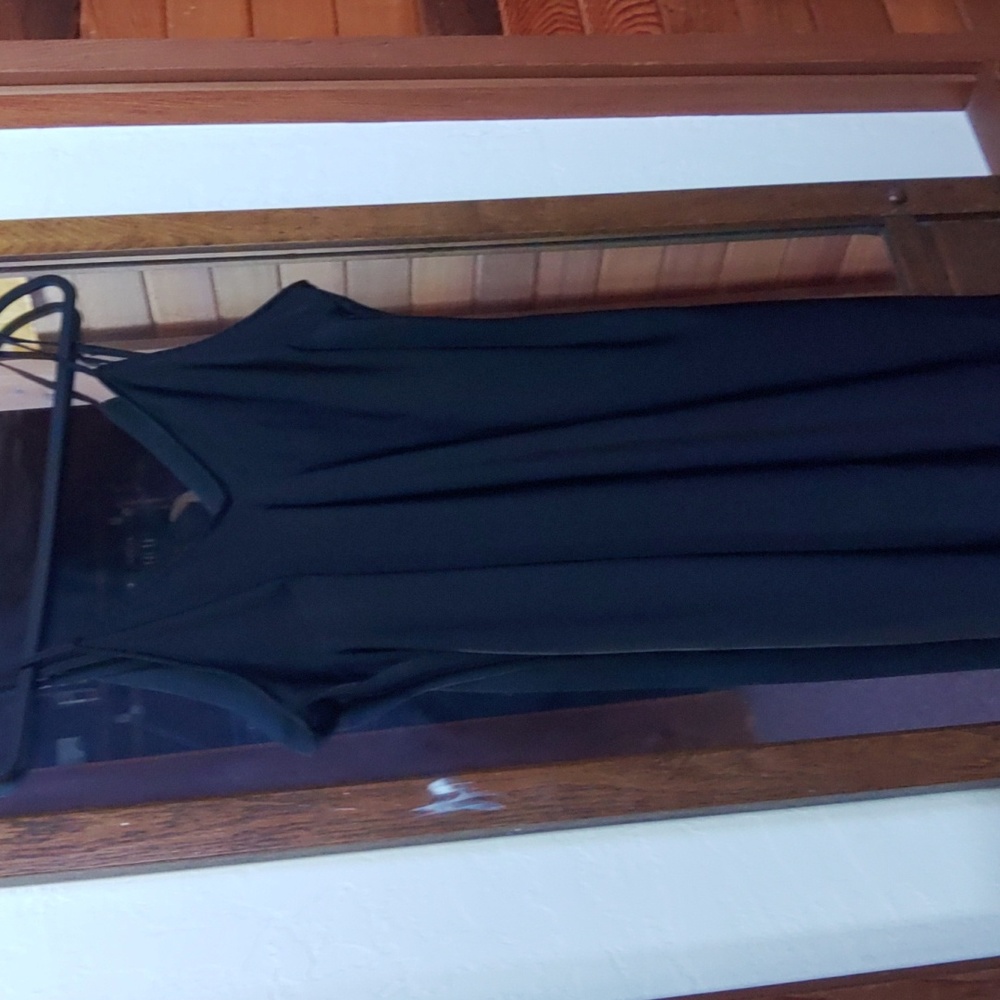 Black spaghetti strap slip dress